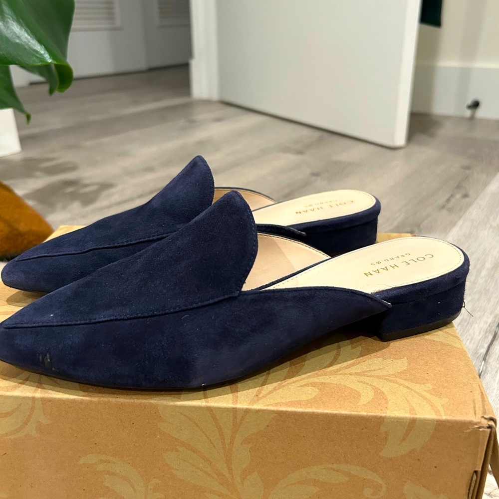 Cole Hann suede loafer/mules